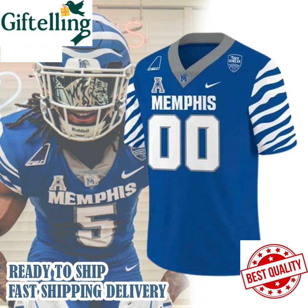 Royal Memphis Tigers Gameday Custom Football Jersey