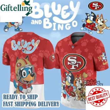 San Francisco 49Ers X Bluey And Bingo New Season 2025 Football Jersey