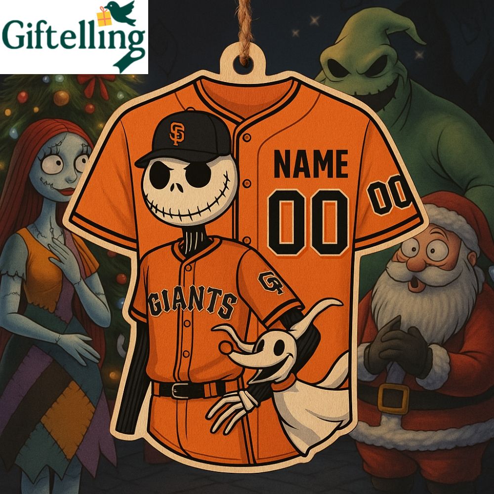 San Francisco Giants Wooden Ornament Jack Skellington Personalized Christmas Tree Gift