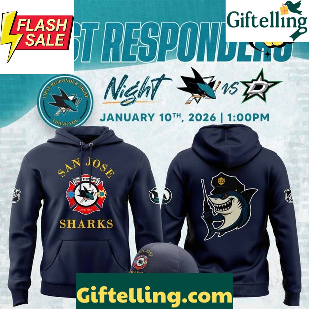 San Jose Sharks 2025 First Responders Night Special Hoodie