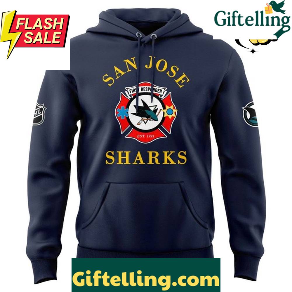 San Jose Sharks 2025 First Responders Night Special Hoodie