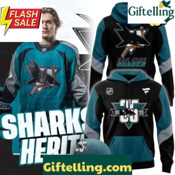 San Jose Sharks Heritage 2.0 Celebrate 35th Anniversary Season Special Hoodie