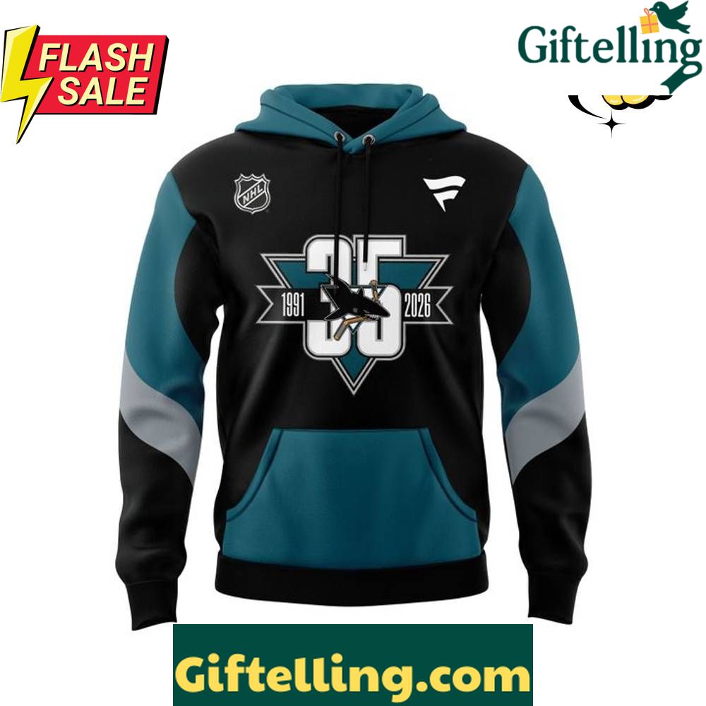 San Jose Sharks Heritage 20 Celebrate 35th Anniversary Season Special Hoodie