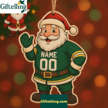 Santa Claus Green Bay Packers Ornament Custom Name 2025 Christmas Gift