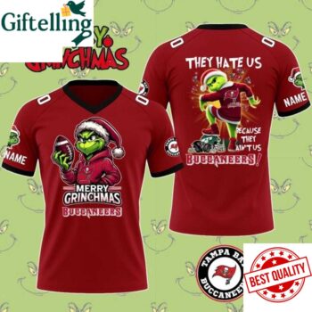 Tampa Bay Buccaneers Grinch Merry Christmas Grinchmas Personalized Football Jersey