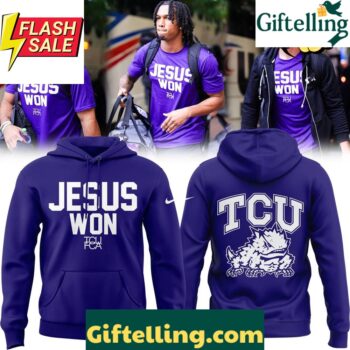 TCU Horned Frogs x Jesus Won Special Purple Hoodie