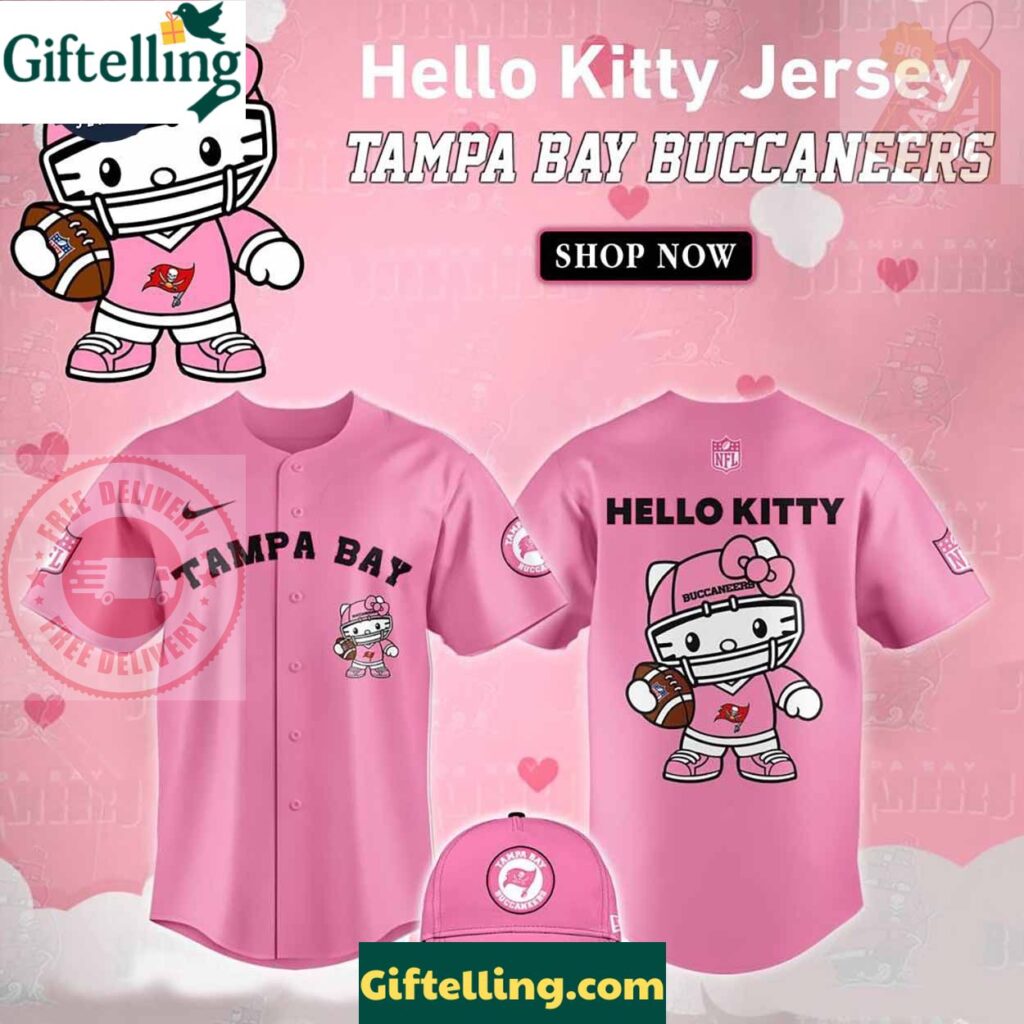 Tampa Bay Buccaneers Hello Kitty Pink NFL Baseball Jersey