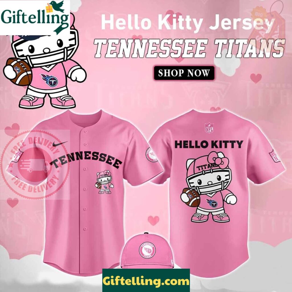 Tennessee Titans Hello Kitty Pink NFL Baseball Jersey