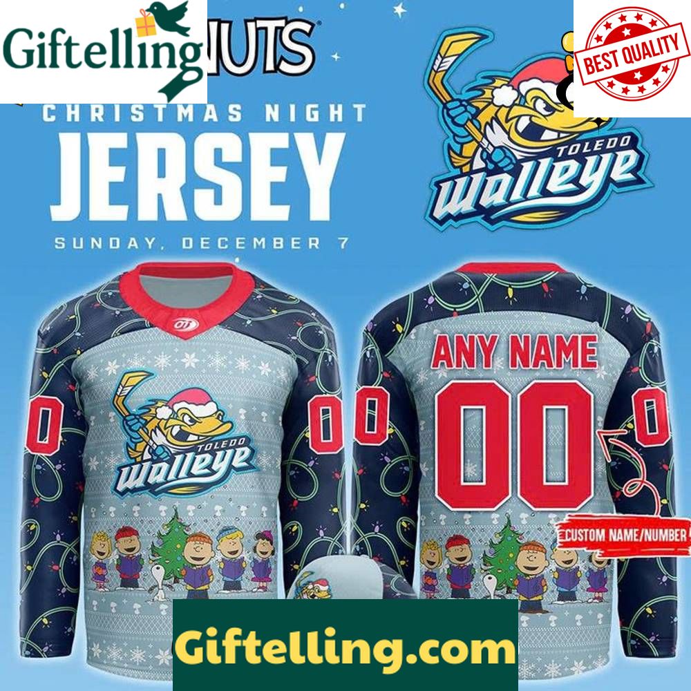 Toledo Walleye x Peanuts Christmas Night 2025 Custom Hockey