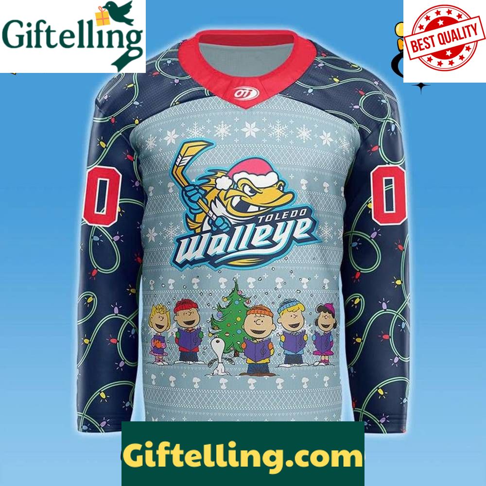 Toledo Walleye x Peanuts Christmas Night 2025 Custom Hockey Jersey