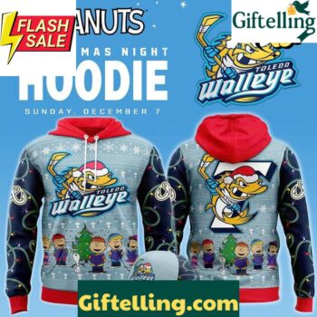 Toledo Walleye x Peanuts Christmas Night 2025 Special Hoodie