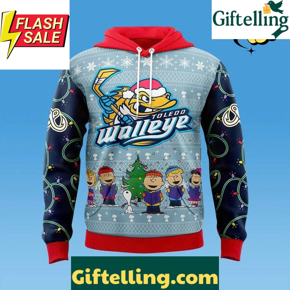 Toledo Walleye x Peanuts Christmas Night 2025 Special Hoodie
