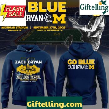 Zach Bryan x Michigan Wolverines Tour The Big House 2025 Special Hoodie