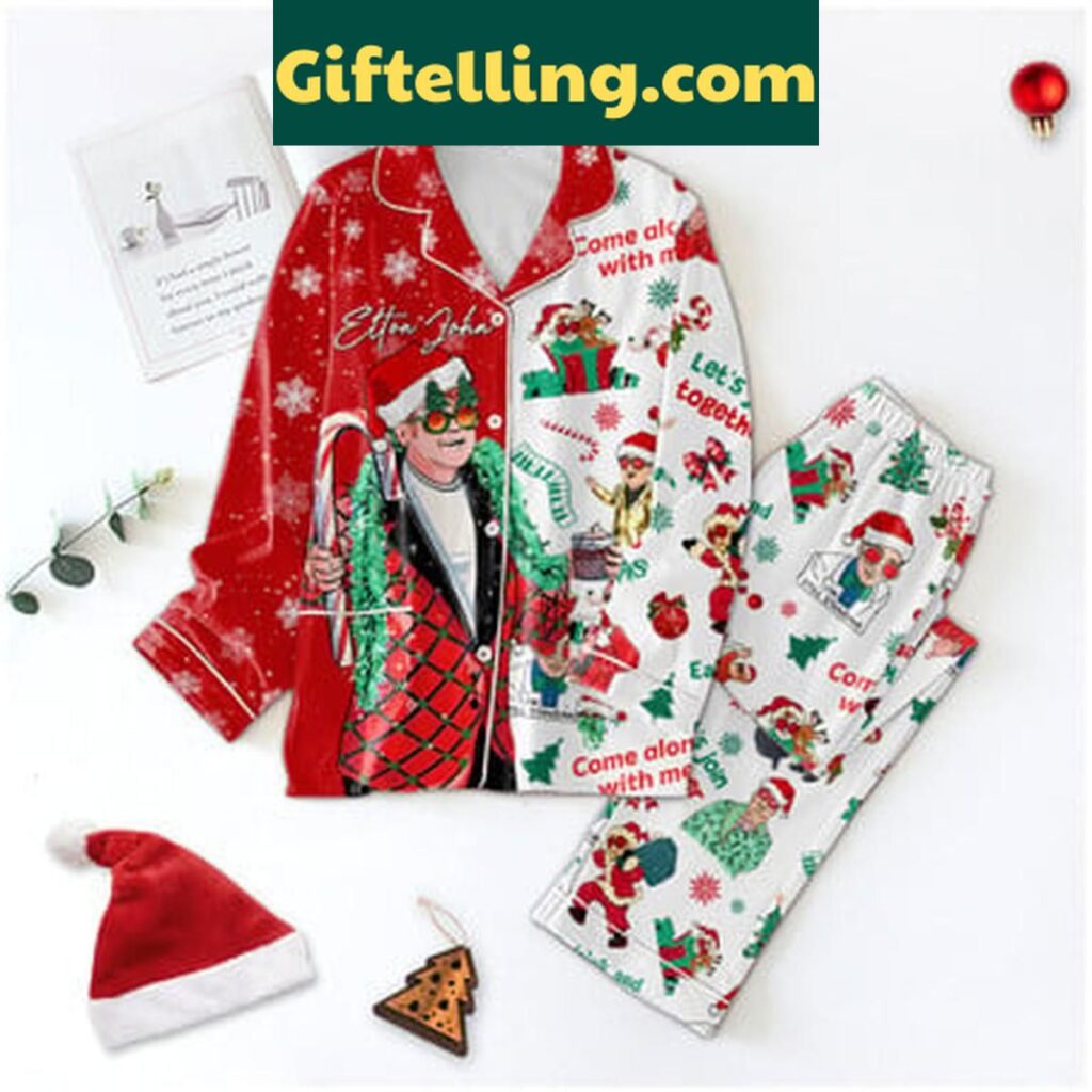 Elton John Come Along With Me 2024 Christmas Polyester Pajamas Set