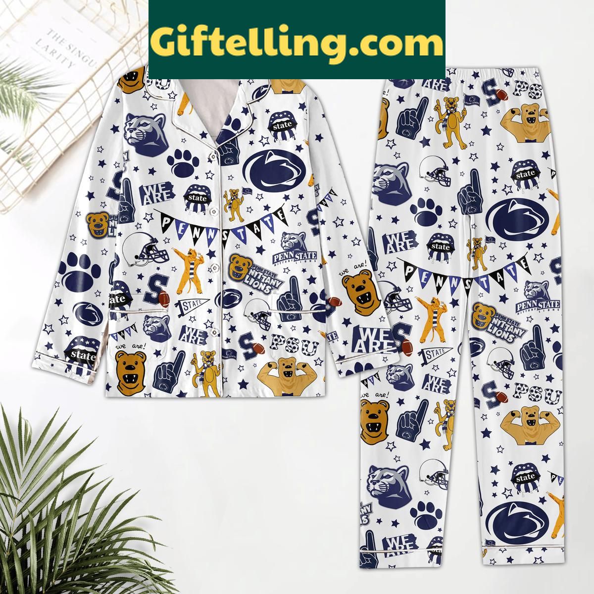 Penn State Nittany Lions We Are Lions 2024 Polyester Pajamas Set Penn State Nittany Lions We Are Lions Polyester Pajamas Set
