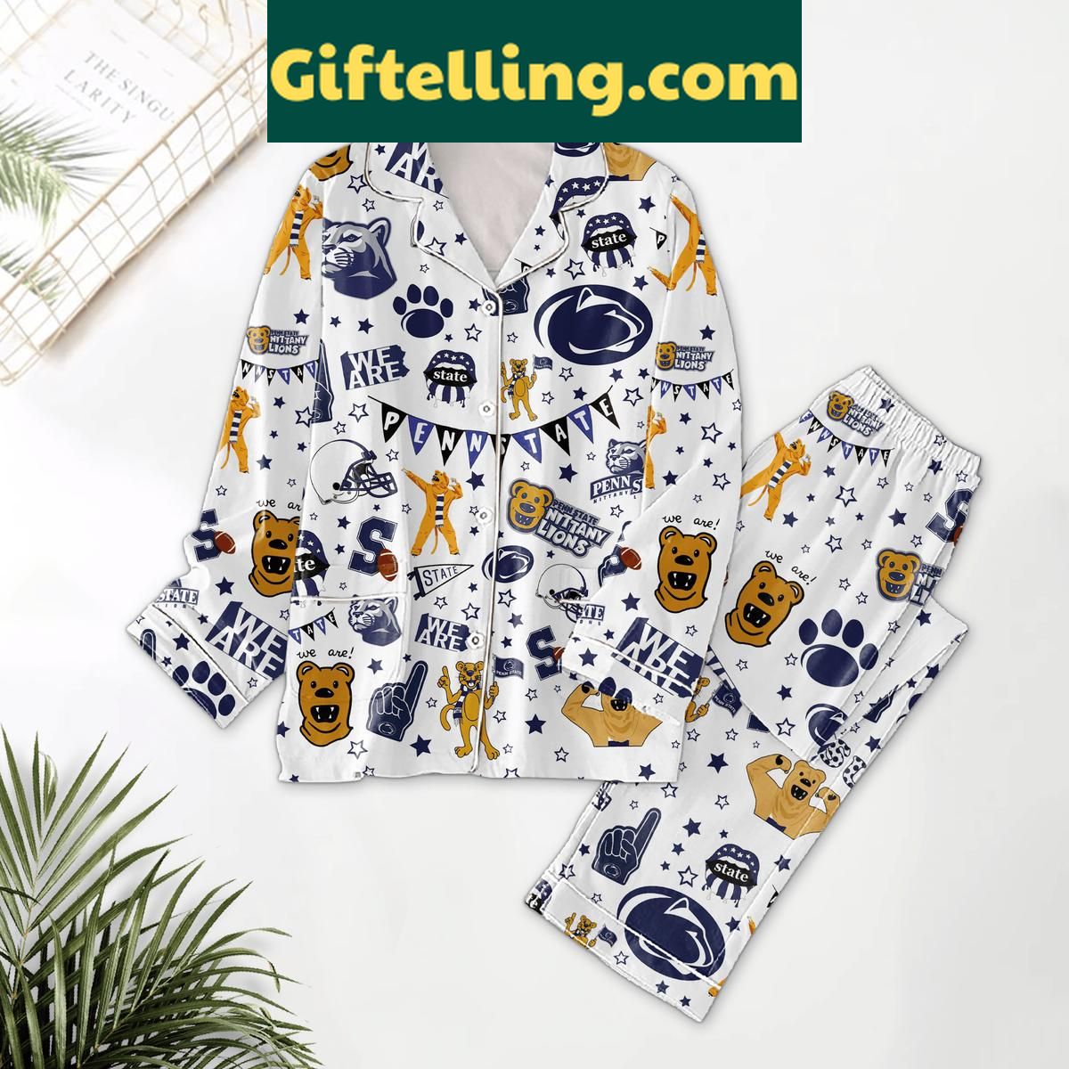 Penn State Nittany Lions We Are Lions 2024 Polyester Pajamas Set Penn State Nittany Lions We Are Lions Polyester Pajamas Set