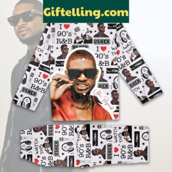 Usher I Love 90's R&B Watch This Polyester Pajamas Set