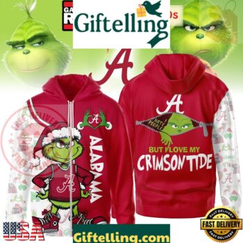 Alabama Crimson Tide NCAA Funny Grinch Football Unisex Zip Hoodie