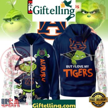 Auburn Tigers NCAA Funny Grinch Football 2025-2026 Unisex Zip Hoodie