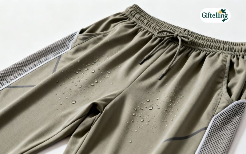 Moisture-wicking performance cozy pajama set showing technical fabric and comfortable athletic design