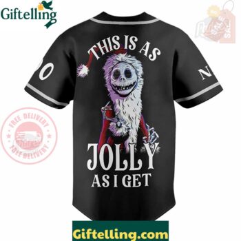 Custom Jack Skellington This Is As Jolly As I Get Baseball Jersey