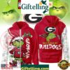 Georgia Bulldogs NCAA Funny Grinch Football 2025-2026 Zip Hoodie