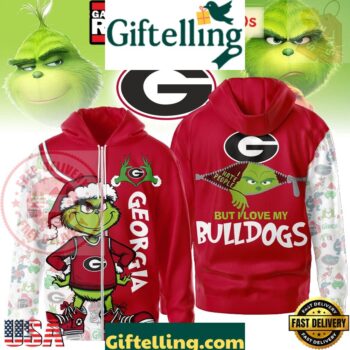 Georgia Bulldogs NCAA Funny Grinch Football 2025-2026 Zip Hoodie