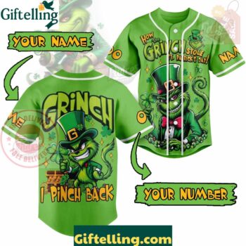 Grinch St. Patrick’s Day Fan Custom Baseball Jersey