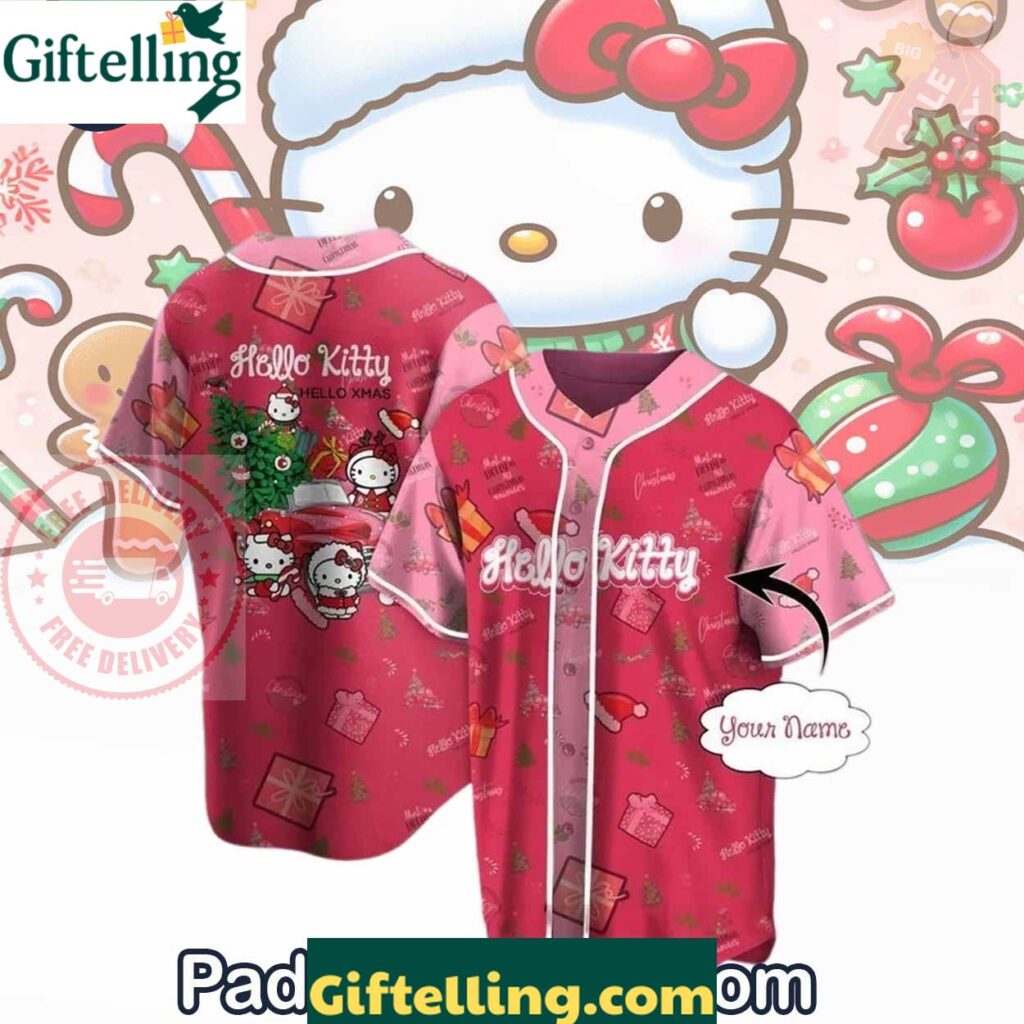 Hello Kitty Merry Christmas​ Baseball Jersey Outfit - Custom Name