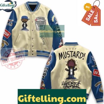 Kendrick Lamar Mustard Baseball Jacket Outfit MLB Gift
