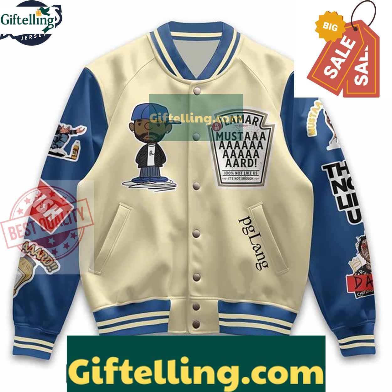 Kendrick Lamar Mustard Baseball Jacket Outfit MLB Gift 2 Kendrick Lamar Mustard Baseball Jacket Outfit MLB Gift