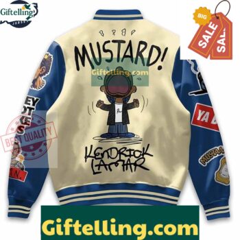 Kendrick Lamar Mustard Baseball Jacket Outfit MLB Gift