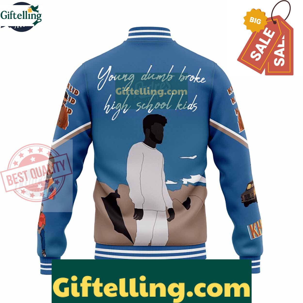 Khalid Young Dumb And Broke Baseball Jacket For Fans MLB Gift 3 Khalid Young Dumb And Broke Baseball Jacket For Fans MLB Gift