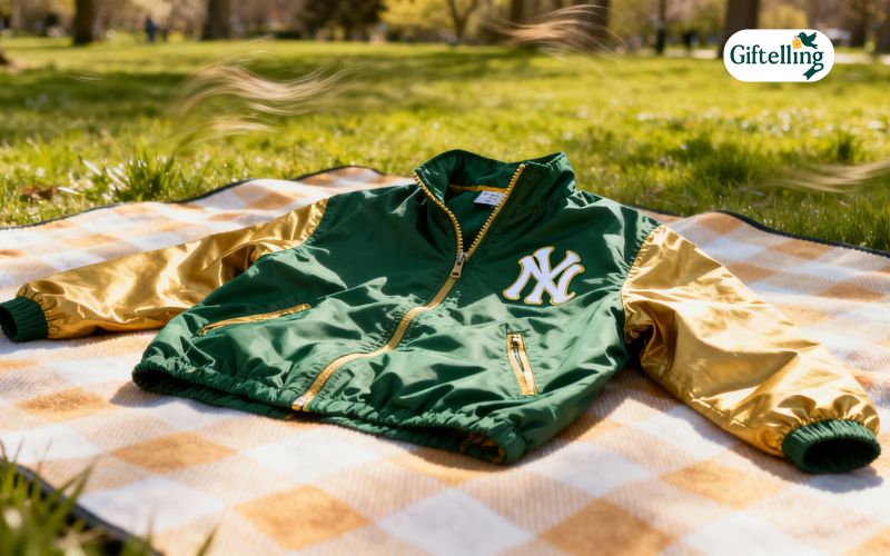 Packable MLB windbreaker jacket in team colors perfect for spring training weather