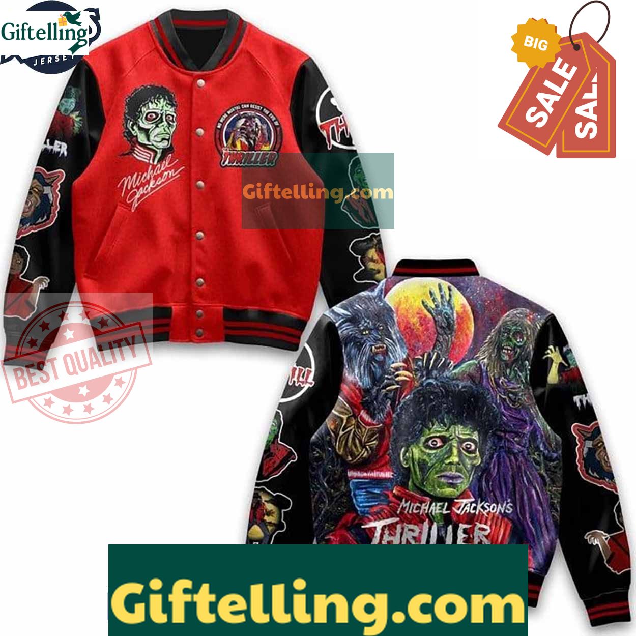 Michael Jackson Thriller Baseball Jacket Outfit MLB Gift 1 Michael Jackson Thriller Baseball Jacket Outfit MLB Gift