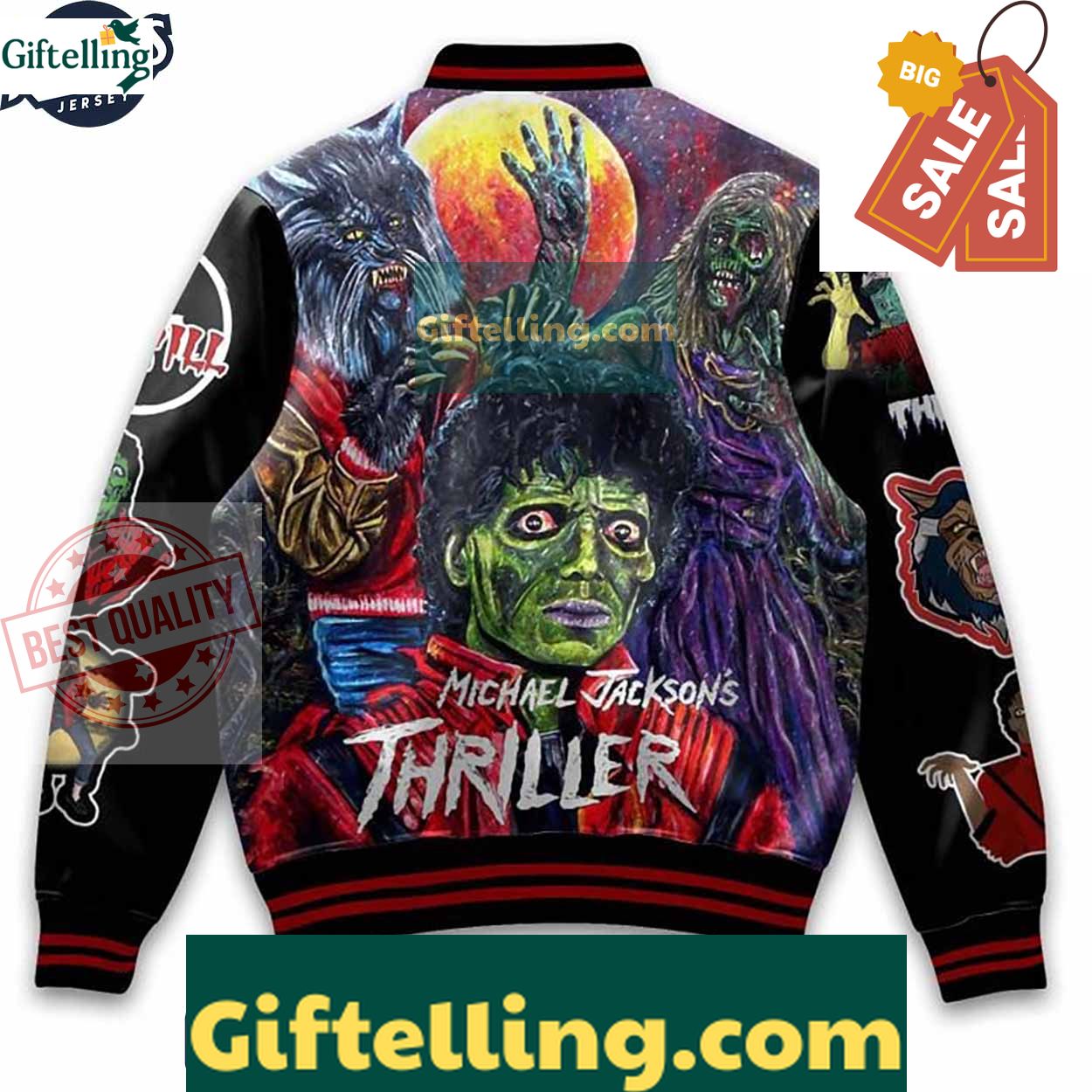 Michael Jackson Thriller Baseball Jacket Outfit MLB Gift 2 Michael Jackson Thriller Baseball Jacket Outfit MLB Gift
