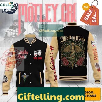 Motley Crue Smiling Mask Custom Baseball Jacket MLB Gift