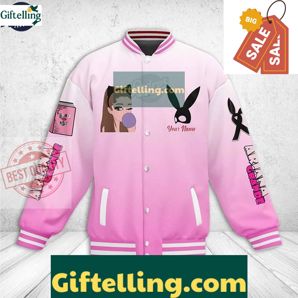 Music Ariana Grande Baseball Jacket MLB Gift 2 Music Ariana Grande Baseball Jacket MLB Gift