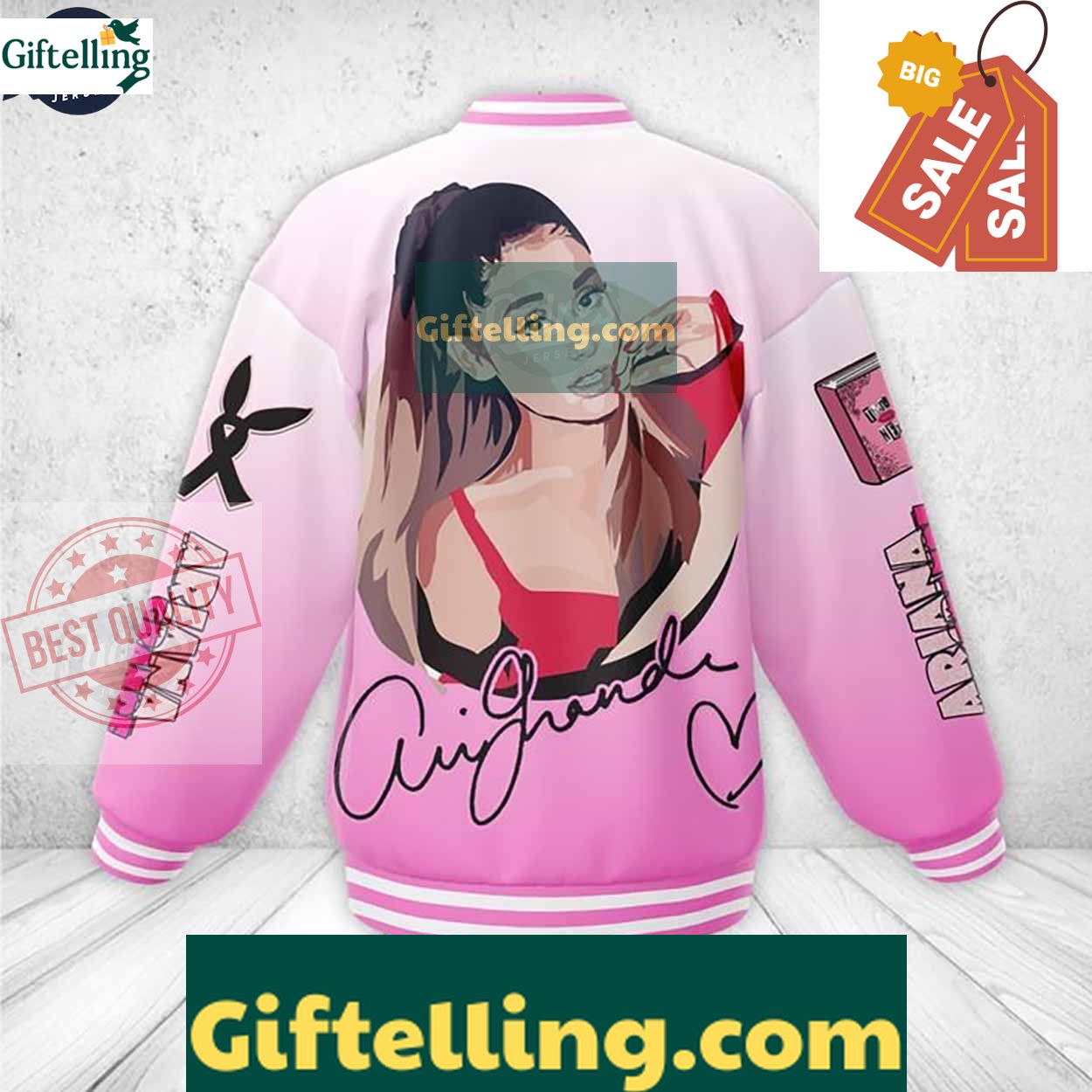 Music Ariana Grande Baseball Jacket MLB Gift 3 Music Ariana Grande Baseball Jacket MLB Gift
