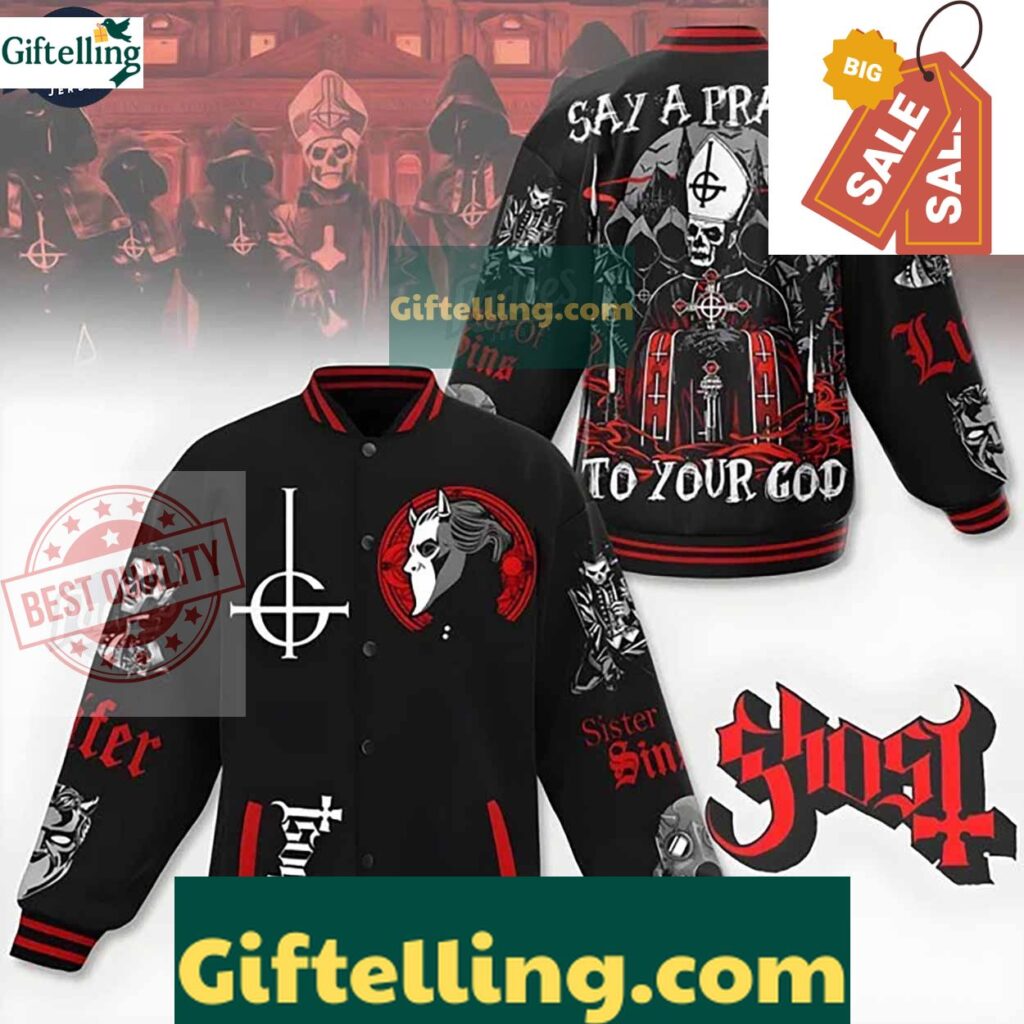 Music Ghost Band Black Baseball Jacket MLB Gift
