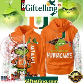 NCAA Miami Hurricanes Funny Grinch Football 2025-2026 Zip Hoodie Shirt
