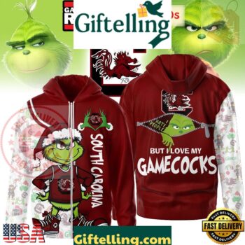 NCAA South Carolina Gamecocks Funny Grinch Football 2025-2026 Zip Hoodie Shirt
