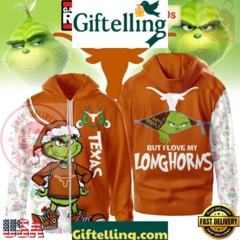 NCAA Texas Longhorns Funny Grinch Football 2025-2026 Zip Hoodie Shirt