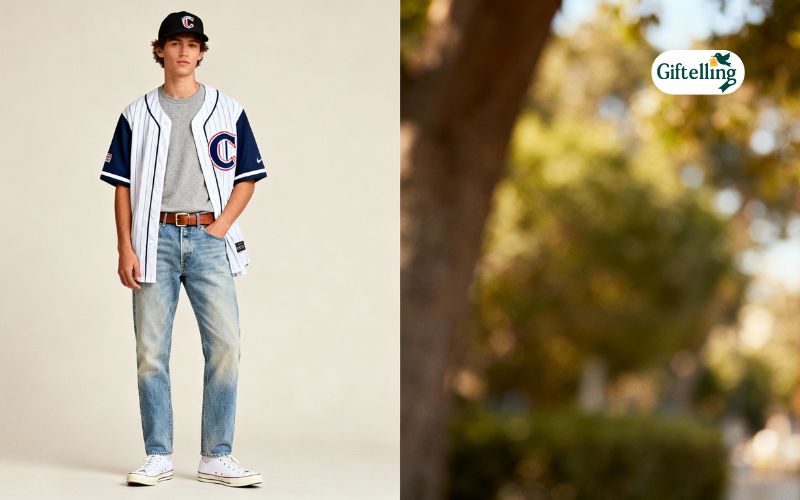 Budget-friendly NFL baseball jersey outfit showing affordable styling options