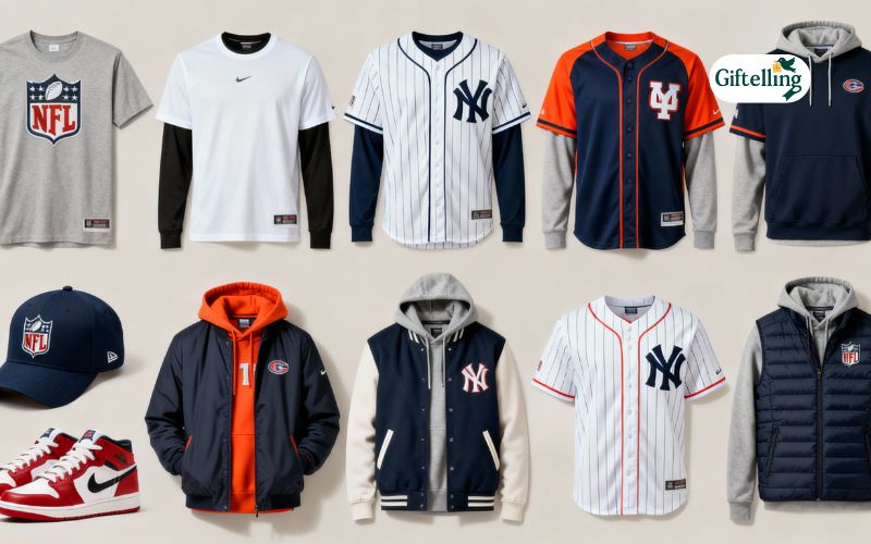 Versatile NFL baseball jersey layering wardrobe showing multiple outfit options