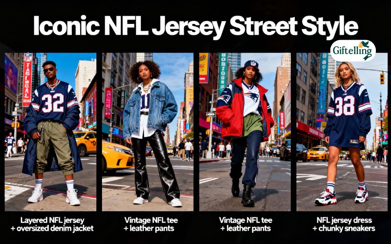 Celebrity NFL jersey street style showing influential fashion moments and outfit inspiration