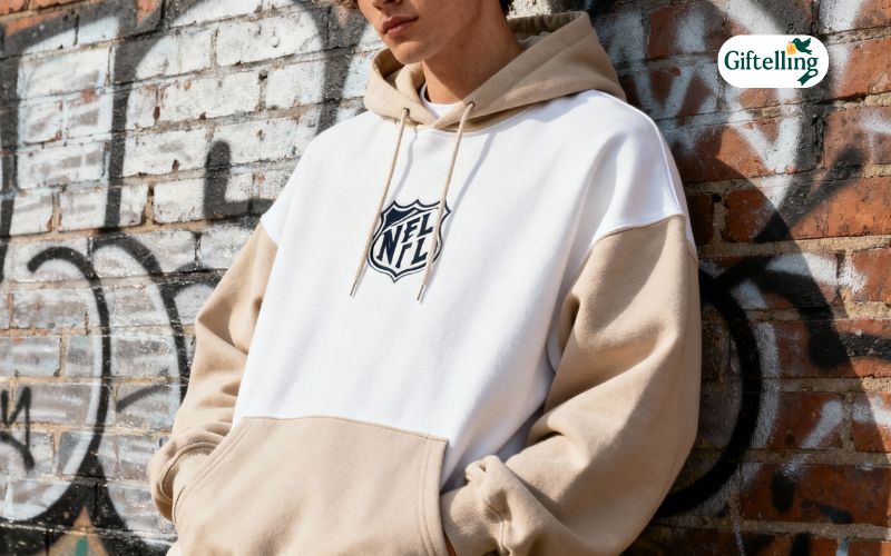 Oversized NHL hockey hoodie showing relaxed comfortable fit and modern streetwear styling