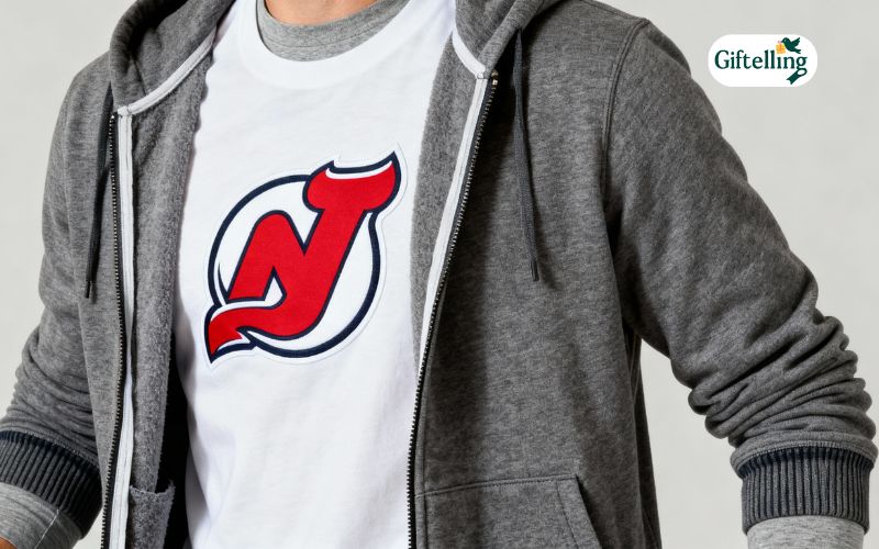 Full-zip NHL hockey hoodie displayed open showing team logo and versatile layering capabilities