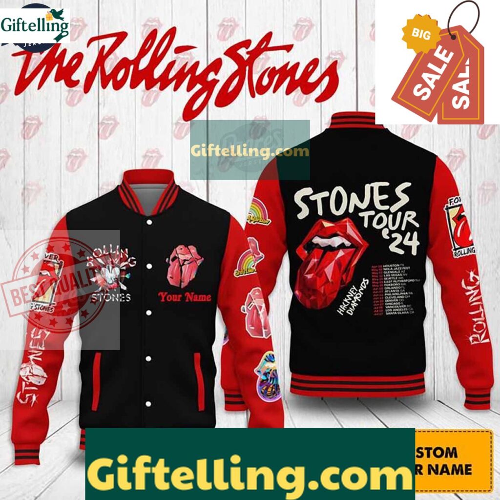 Rolling Stone Tour 2024 Baseball Jacket- Custom Name MLB Gift