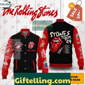Rolling Stone Tour 2024 Baseball Jacket- Custom Name MLB Gift